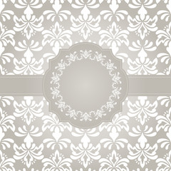 Vector Frame on Seamless Vintage Wallpaper Pattern