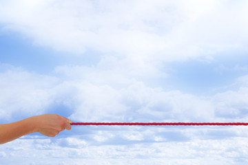 Woman hand with rope