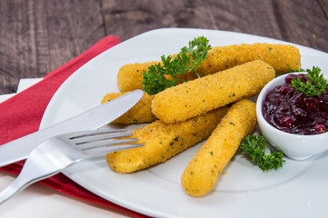 Plate with Mozzarella Sticks
