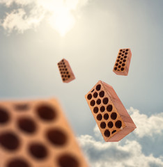 Blocks Flying In Air