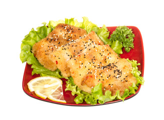 Roasted fish with lemon