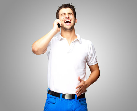 Portrait Of A Man Talking On The Cell Phone
