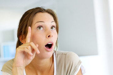 Portrait of woman having a good idea
