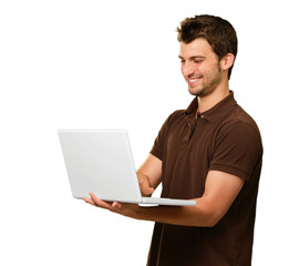 Portrait Of A Young Male With Laptop