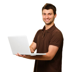 Portrait Of A Young Male With Laptop