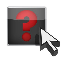 question mark and cursor illustration design over white