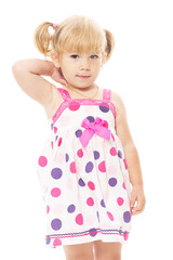 Portrait of the little girl in a dress