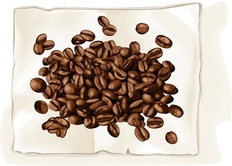 Coffee bean on book