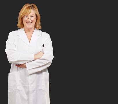 portrait of happy female doctor