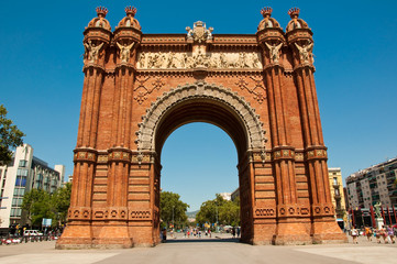 Fototapeta na wymiar The Arc de Triomf in neo-Moorish style. Barcelona.