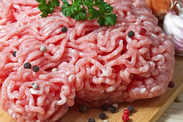 raw minced meat ready for cooking