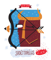 Sagittarius. zodiac vector drawing - 45029323