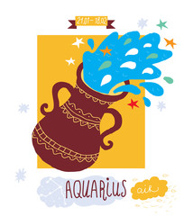 Aquarius. zodiac vector drawing - 45029393