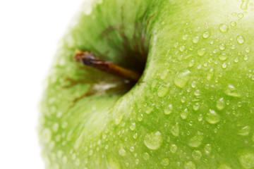 Ripe green apple isolated on white
