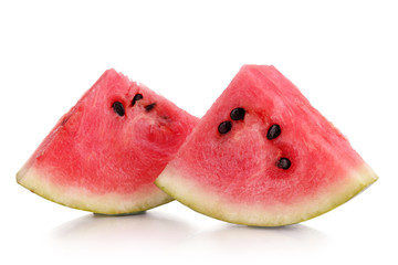 Sweet watermelon slices isolated on white