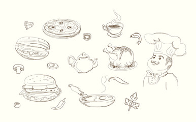 Food Icon doodles Set