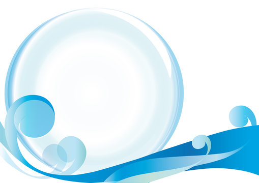 abstraction, glass ball, curl, on a white background