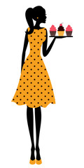 Retro Cupcake Girl