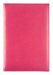 red leather notebook isolated on white with clipping path