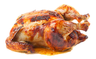 roast chicken isolated on white background