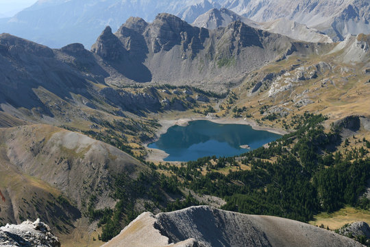 Lac d'Allos vu du Mont Pelat