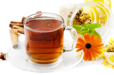 Tea, flower and herbs