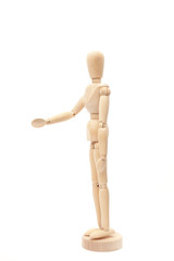 Wood figure handshake