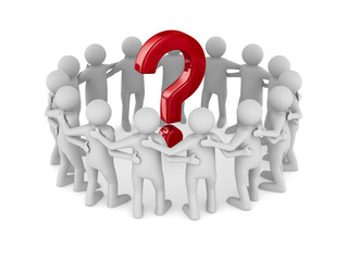 Conceptual image of teamwork. Isolated 3D on white