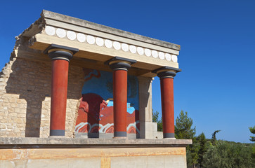 Ancient Knossos palace at Crete island in Greece.