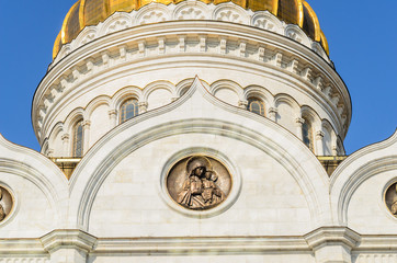 Sculpture on the wall of the church