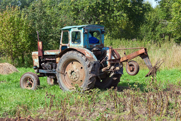 Old tractor in the field