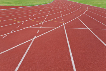 Fototapeta premium Numbered Running Tracks Of A Stadium