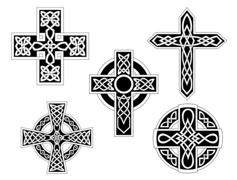 Set of celtic crosses