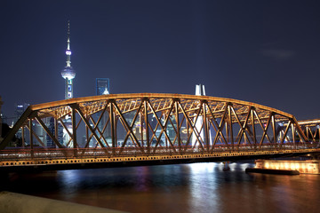 Vintage steel  bridge at Shanghai bund