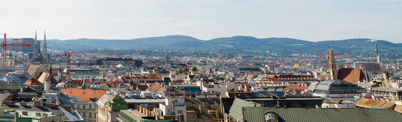 Fototapeta na wymiar Wysoka rozdzielczość panorama Wiednia z Stephansdom