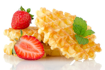Waffles and strawberry