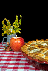 apple pie with candle
