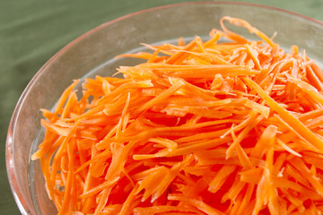 cut carrot, thin line cut fibre orange carrot