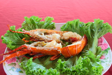 Steamed lobster,expensive seafood on restaurant