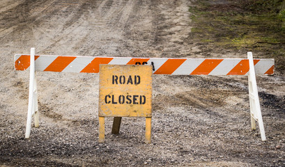 Road closed sign