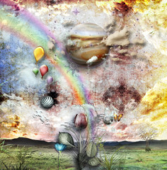 Field of emerald with rainbow © Rosario Rizzo