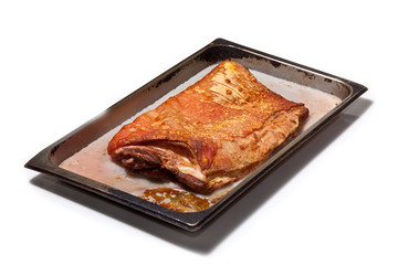 Tray of Cooked belly pork