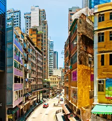 Fototapete Hong Kong Straßenansicht in Wan Chai, Hongkong
