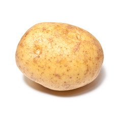 White Potatoes isolated on a white studio background.