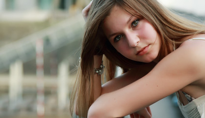 face portrait of  beautiful young girl