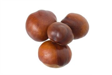 a group of four chestnuts