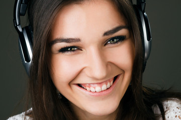 beautiful girl in headphones