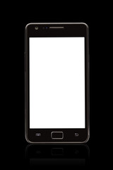 Smart Phone with a Blank Screen isolated on Black