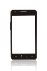Smart Phone with a Blank Screen isolated on White
