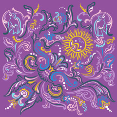 Abstract color image of a garden. ornaments floral